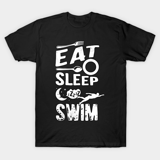 Swimming Eat Sleep creative graphic art T-Shirt by tmuzaa